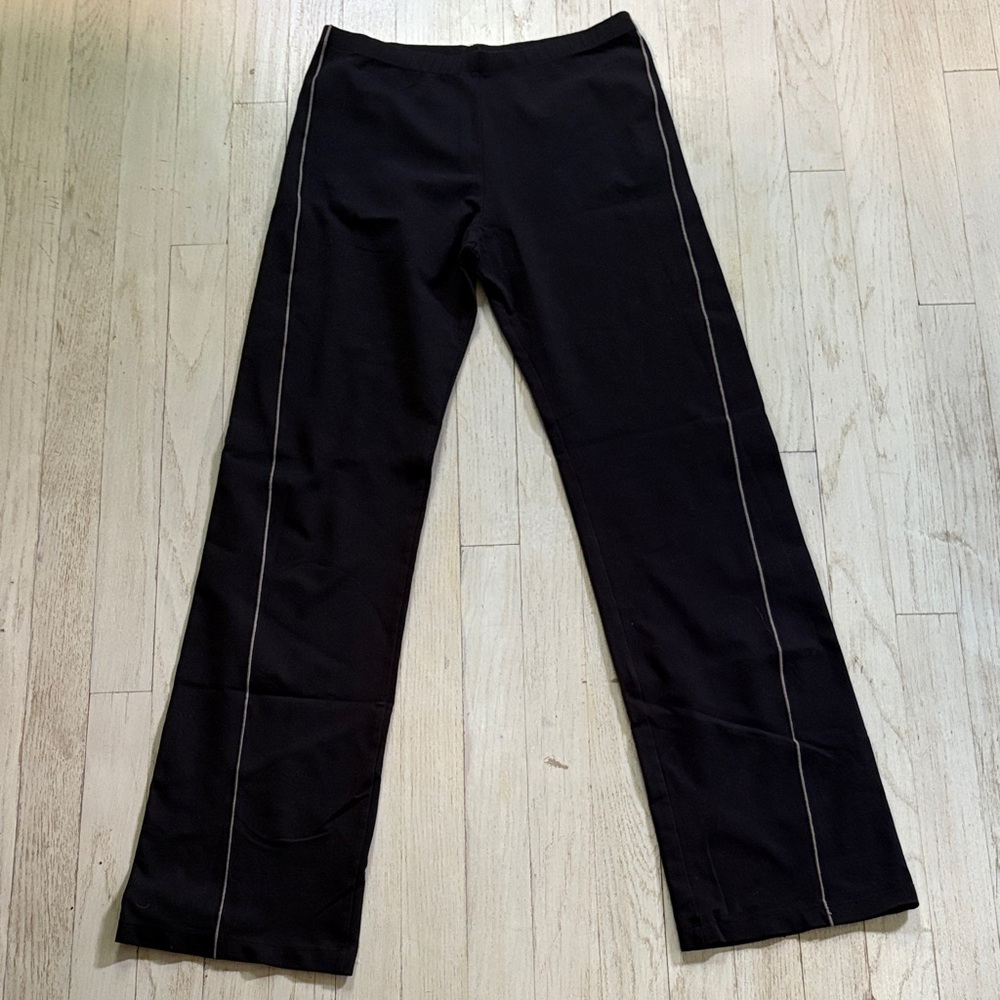 Marks & Spencer Black Active/Exercise Trousers with White piping. UK 12/US 8.